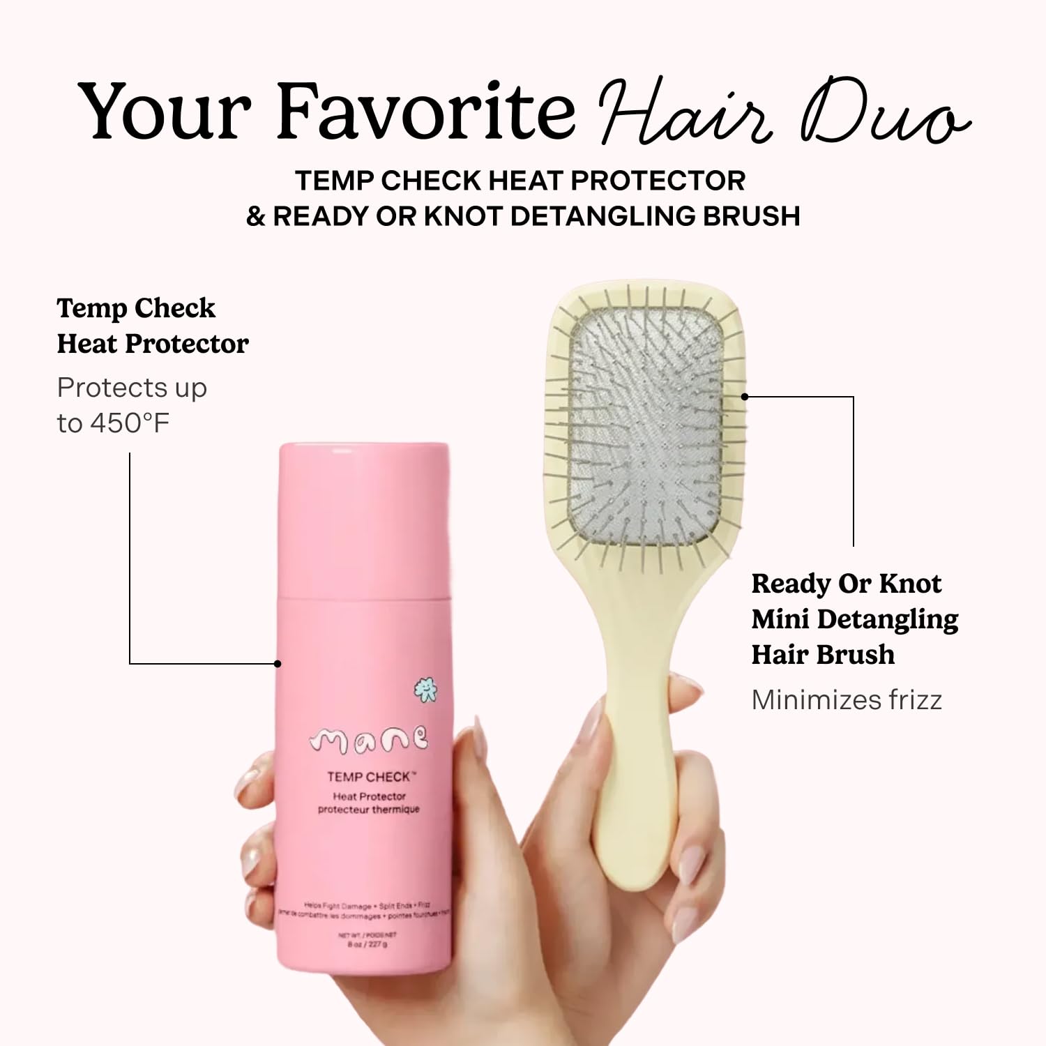 Mane Ready or Knot Detangling Curly Hair Brush - Anti-Static Metal Bristle Hair Brush for Straightening, Smoothing & Fighting Frizz - Provides Scalp with a Gentle Massage