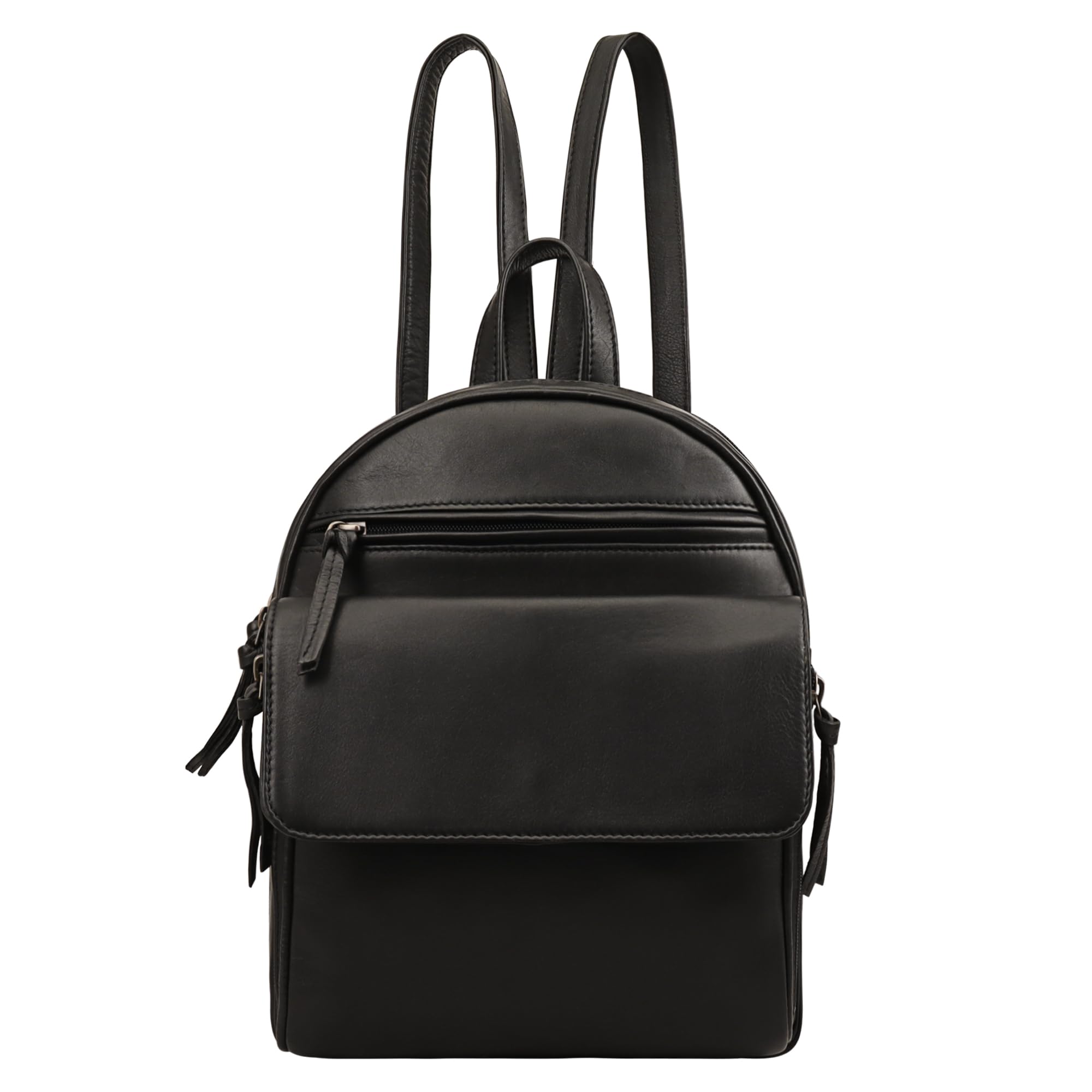 Lloyd Baker Women's Black Genuine Leather Backpack Fashion Casual Daypack Travel Portable Shoulder Bag Medium, Sikkim (Black)