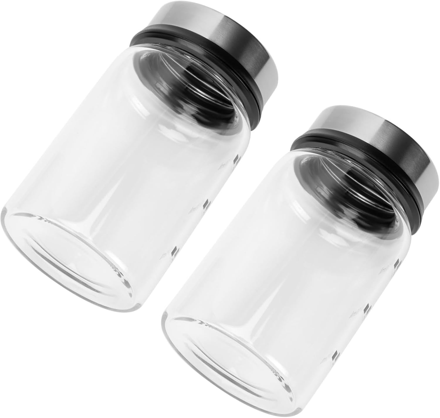 Cabilock 2pcs Scale Jar Stainless Steel Shaker Salt Shaker