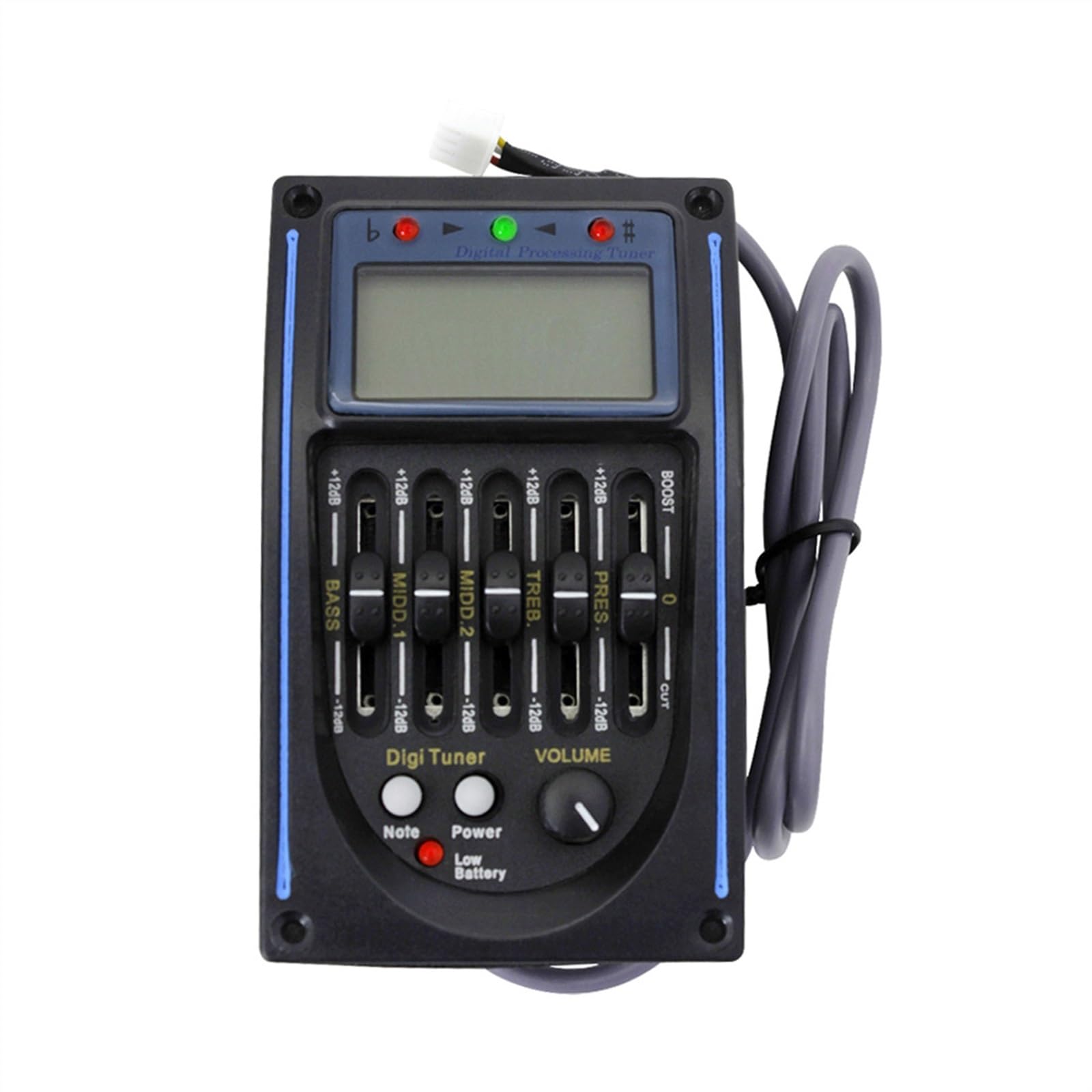 Pickup per chitarra Equalizzatore LCD a cinque bande Accordatore EQ per chitarra acustica folk Pickup piezoelettrico