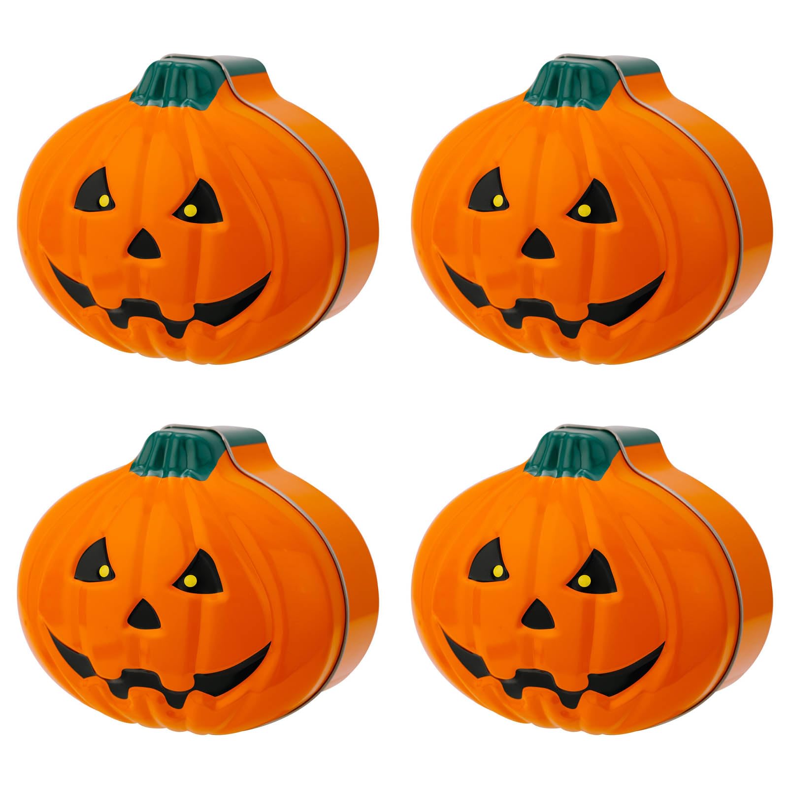 Elnwnnkc Halloween Themed Metal Storage Box Ghostly Pumpkin Face Tinplate Container Ideal for Sweets and Accessories Present Storage Container