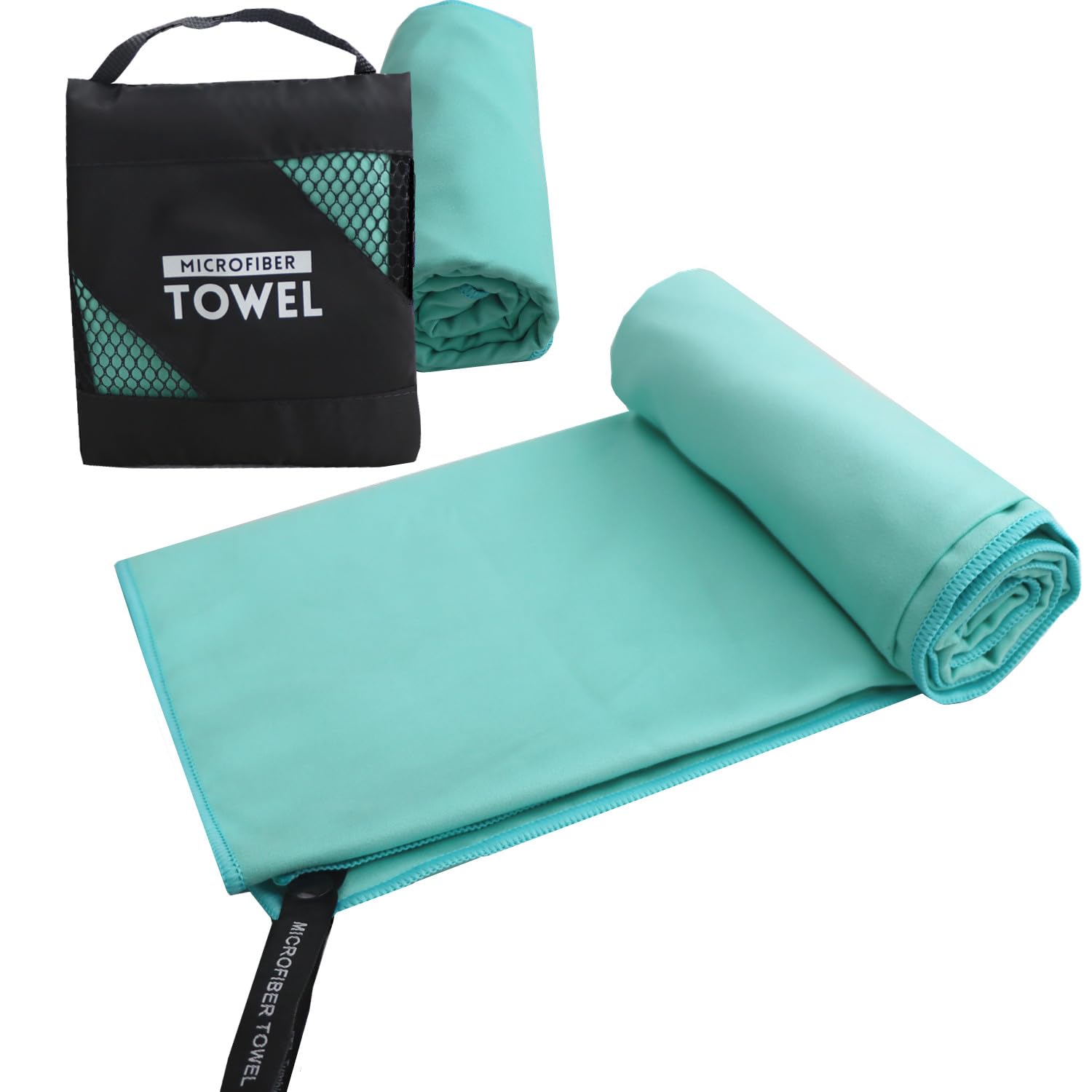 Camping Towel Super Absorbent, 152x76cm Quick Dry Microfiber Towel for Travel, Camper, Gym, Yoga - Ultra Compact Beach Towel Lightweight for Sports, Beach, Swimming, Backpacking (Lake Blue)