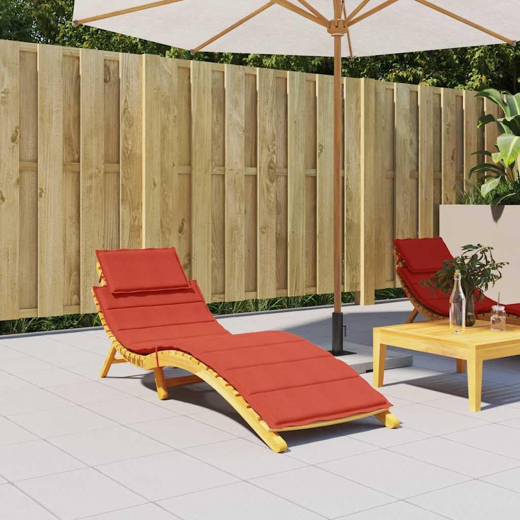 Cuscino per sdraio da giardino, 186 x 58 x 4 cm, rosso melange