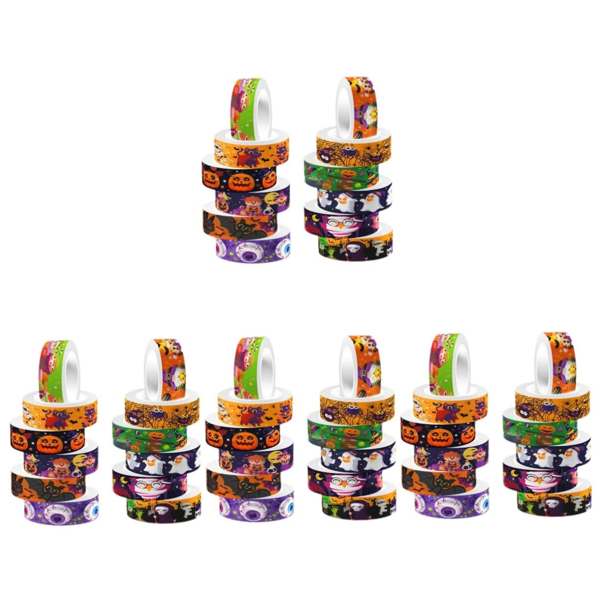 TEHAUX 48rollos Cinta Washi Halloween Decorativa De Cinta Adhesiva para Manualidades y Diarios Diseño De Calabaza y Murciélagos por para Decoraciones De Fiesta y Álbumes De Recuerdos