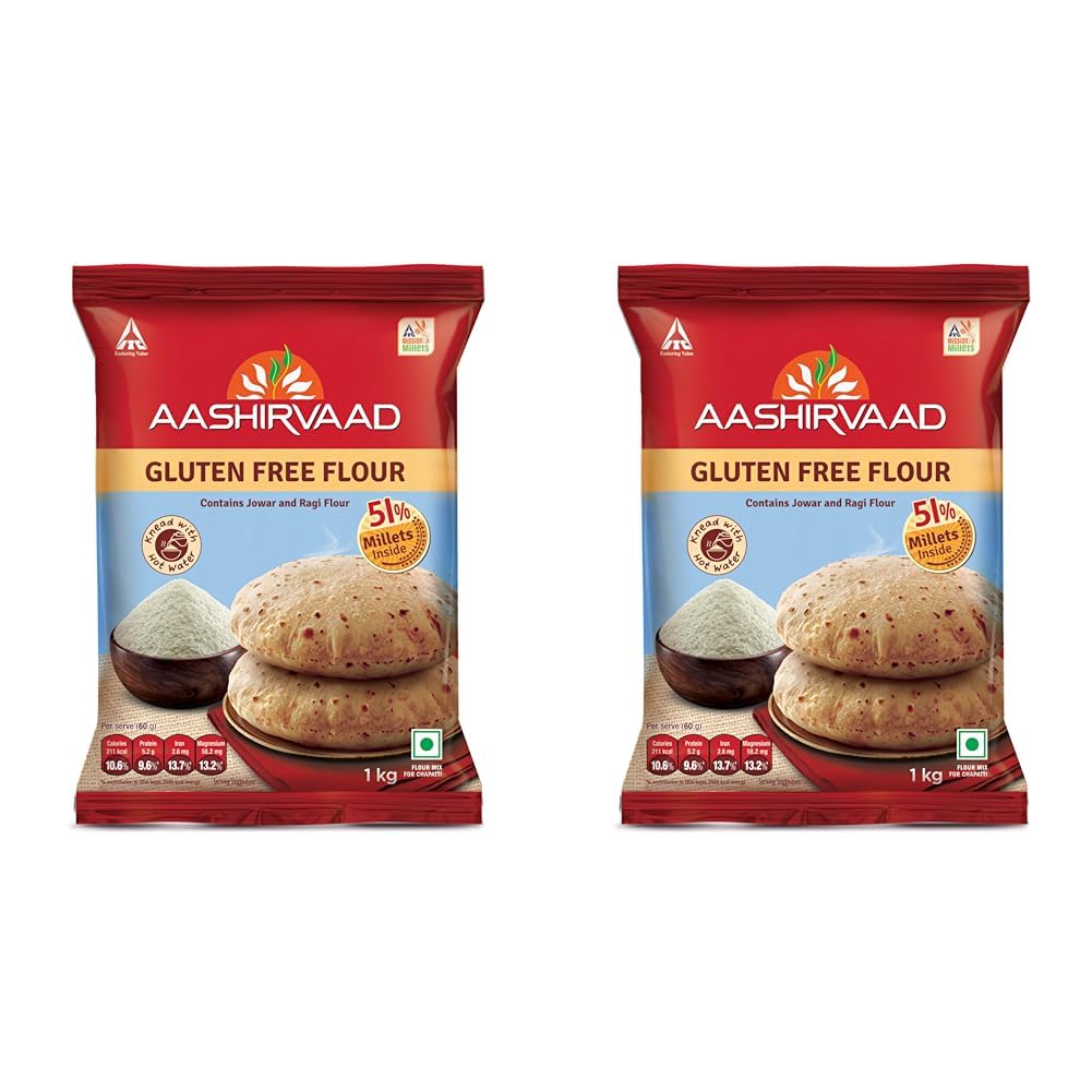 Aashirvaad Nature'S Superfoods Gluten Free Flour, 1Kg Pack, Super Nutritious Flour (Pack Of 2)
