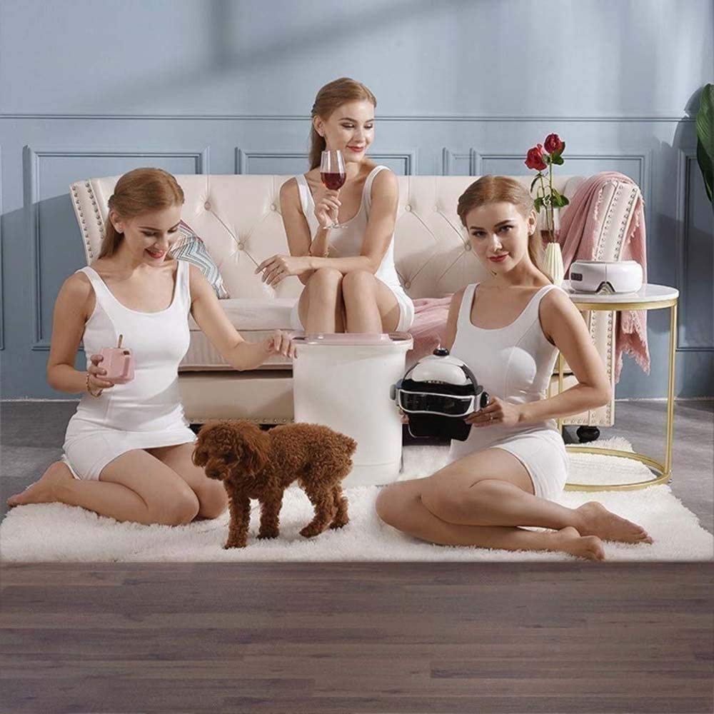 Masajeador de Baño de Spa para Pies con Vibración de Burbujas de Calor, Cuentas de Masaje, Rodillos de Masaje Shiatsu para Aliviar el Dolor Muscular de Los Pies, Bañera de Pedicura de Temperatura Ajus