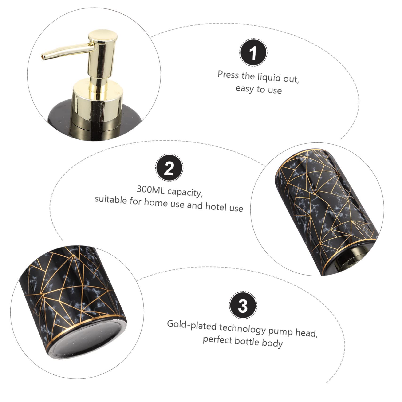 TOPBATHY 2pezzi Dispenser Per Lozione Ceramica e Design Elegante Con Motivo Marmo Per Bagno e Viaggi Facile Da Pulire e Ricaricare Sicuro e Pratico Per Uso Quotidiano