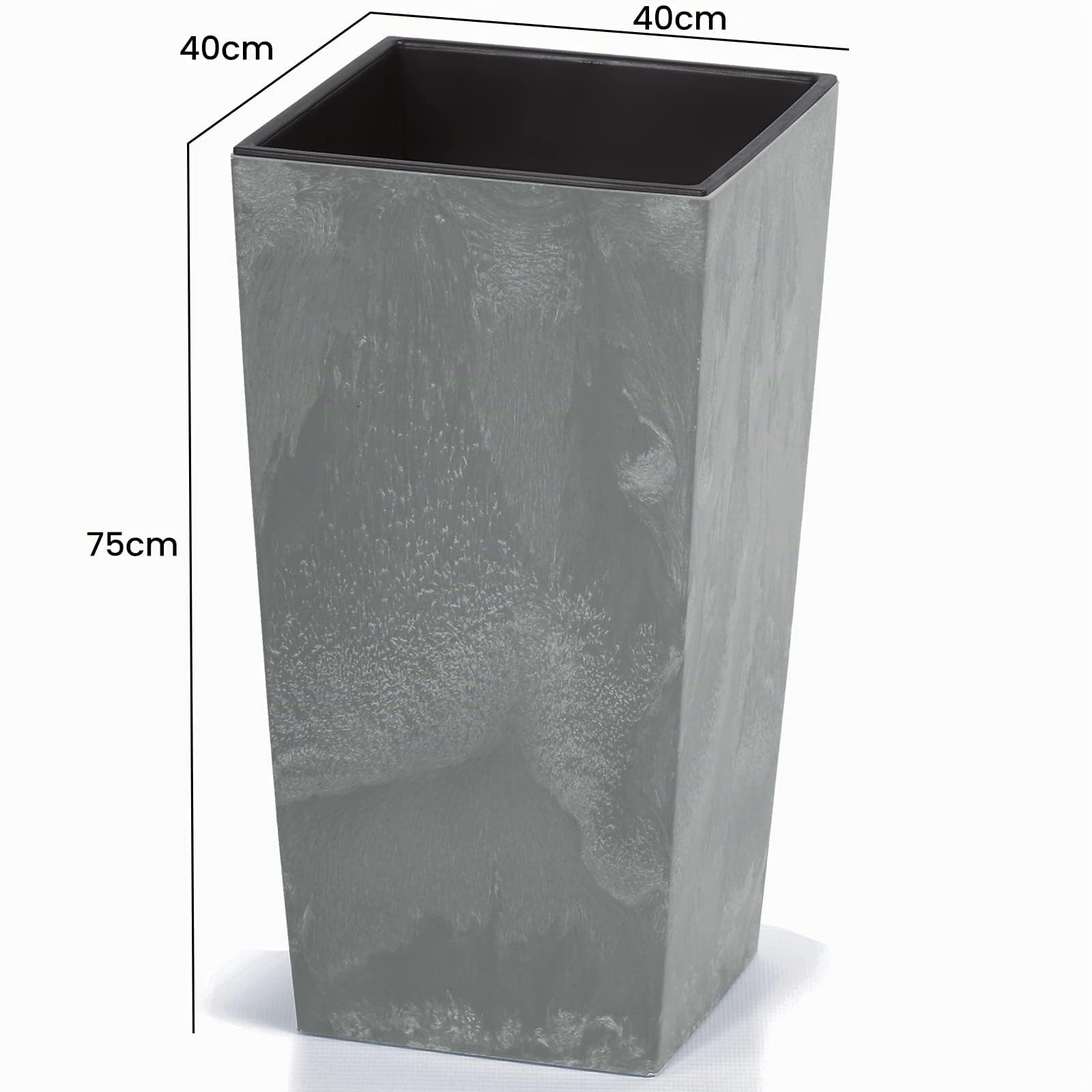 Deuba Fioriera effetto cemento Grigio 91L vaso per piante 75 x 40 x 40 cm vasi da ingresso giardino interni esterni