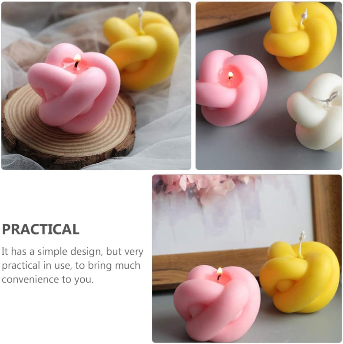 Xmas Silicone Candle Mold for DIY Candle Making Crafts White