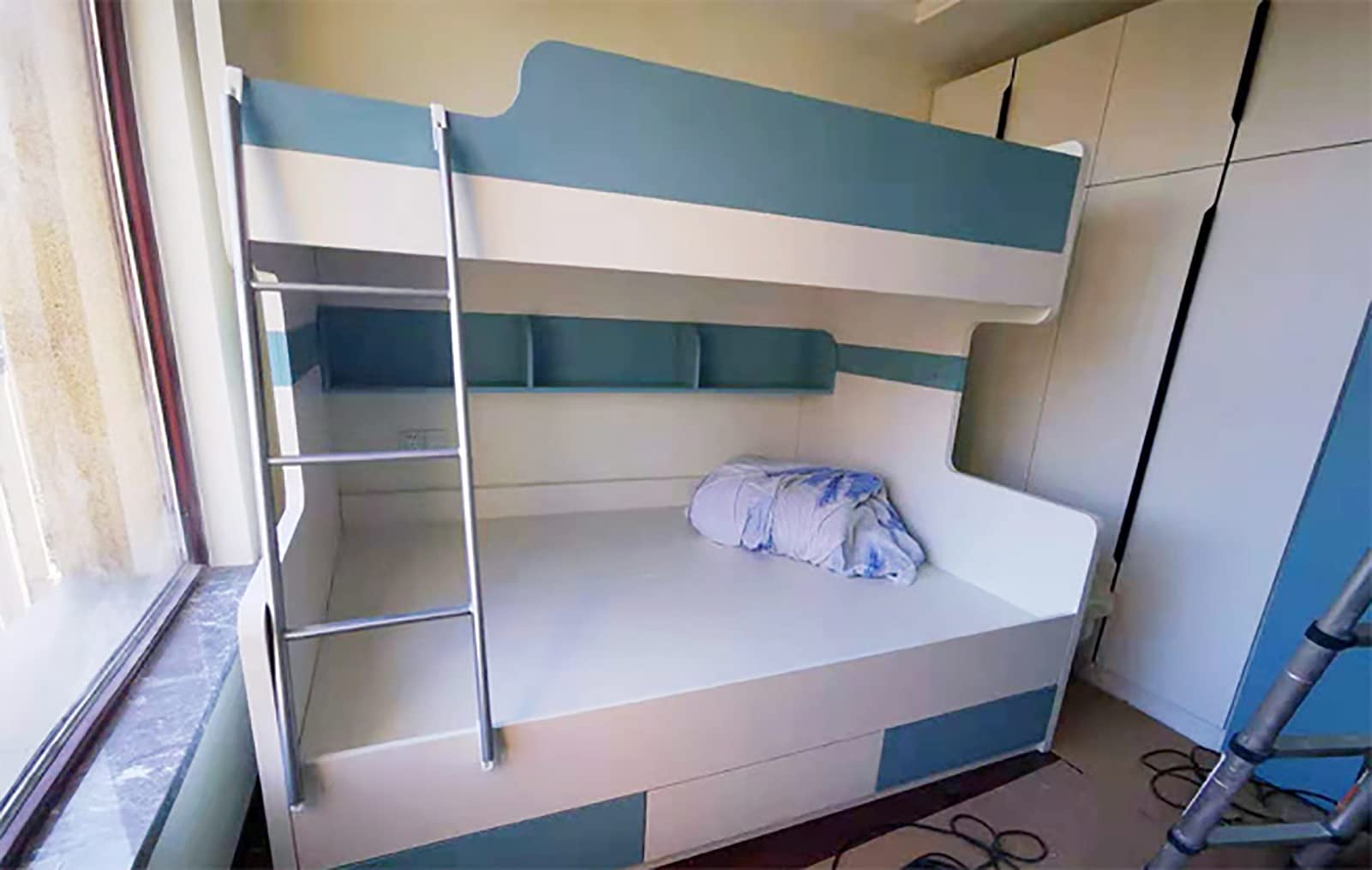 Regulowana metalowa drabina na łóżko piętrowe 114 cm / 127 cm / 149 cm - wytrzymała nośność 150 kg - drabina schodowa loft do kampera, samochodu, łodzi, podwójnych łóżek - idealna do domu, akademików