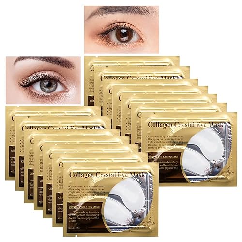 Miniatura 10 de Jakuva 30 pares de mascarillas de colágeno de gel dorado de 24 quilates, parches debajo de los ojos para ojos hinchados, ojeras y reducir las