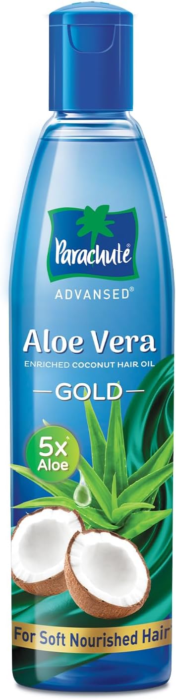 Parachute Advansed Aloe Vera Enriched Coconut Hair Oil Gold | 5X Aloe Vera With Coconut Oil| Makes Hair Sooperr Soft | 400ml