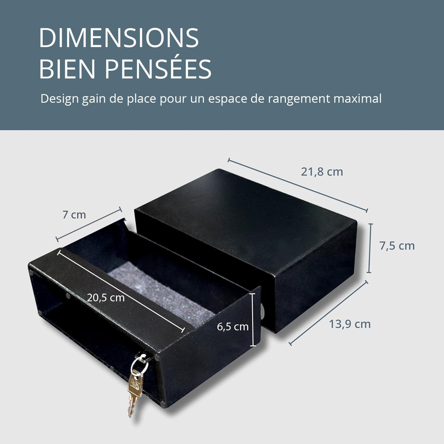 Coffre multiprise | Ouverture magnétique et serrure spéciale | Coffre mural pour rangement invisible | Compartiment secret pour l'argent, les