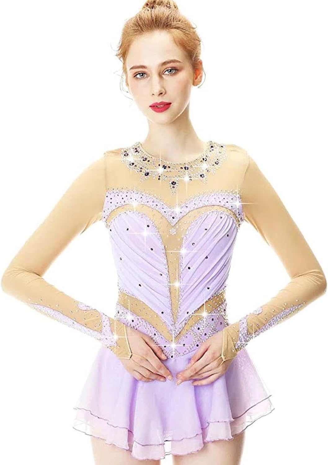 Figure Skating Clothing for Women Girls Kids Ice Roller Skating Ballet Dancing Costume