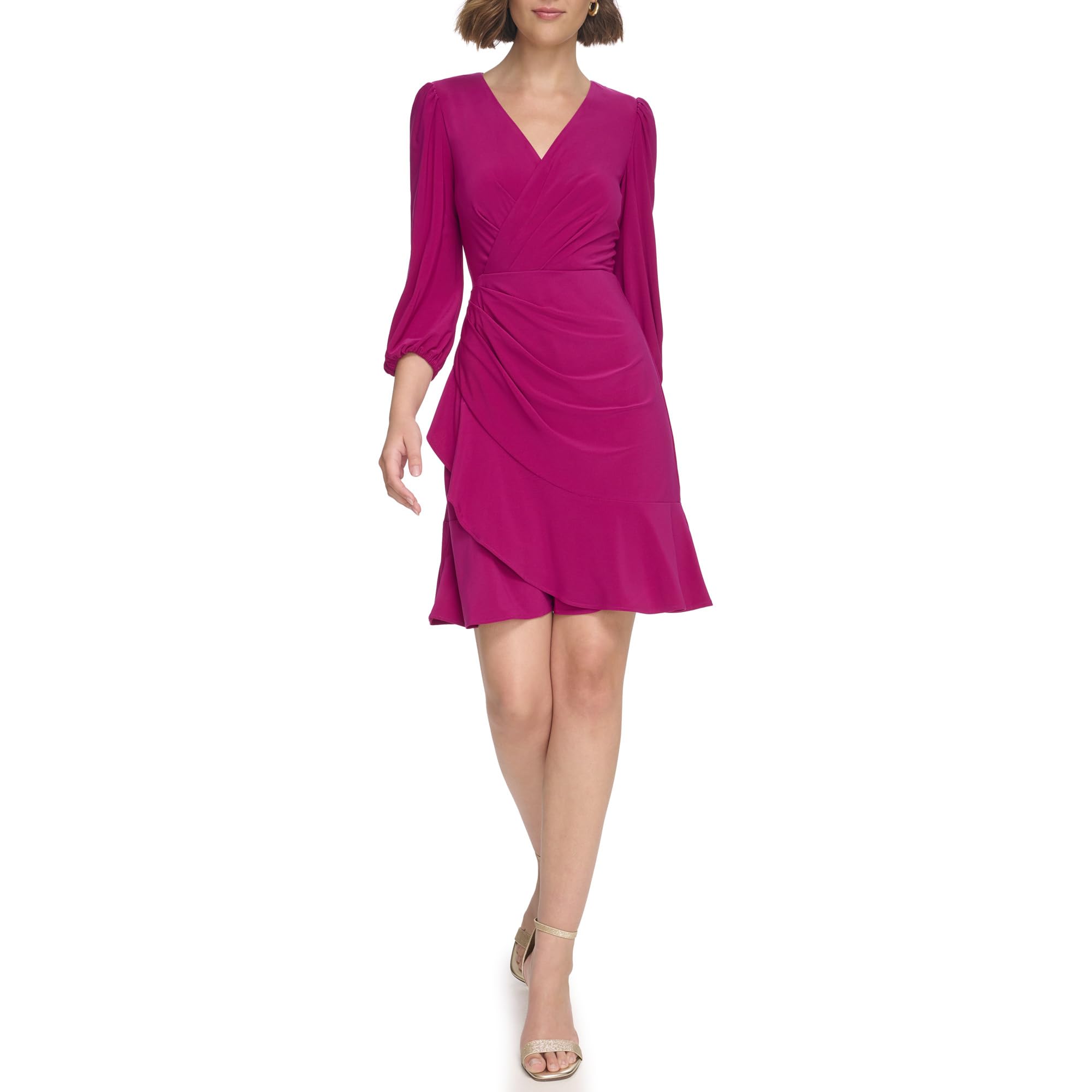 floral ruched chiffon faux wrap dress eliza j Eliza J Faux Wrap Dress Best Floral Ruched Chiffon Faux Wrap Dress Eliza J New Arrivals