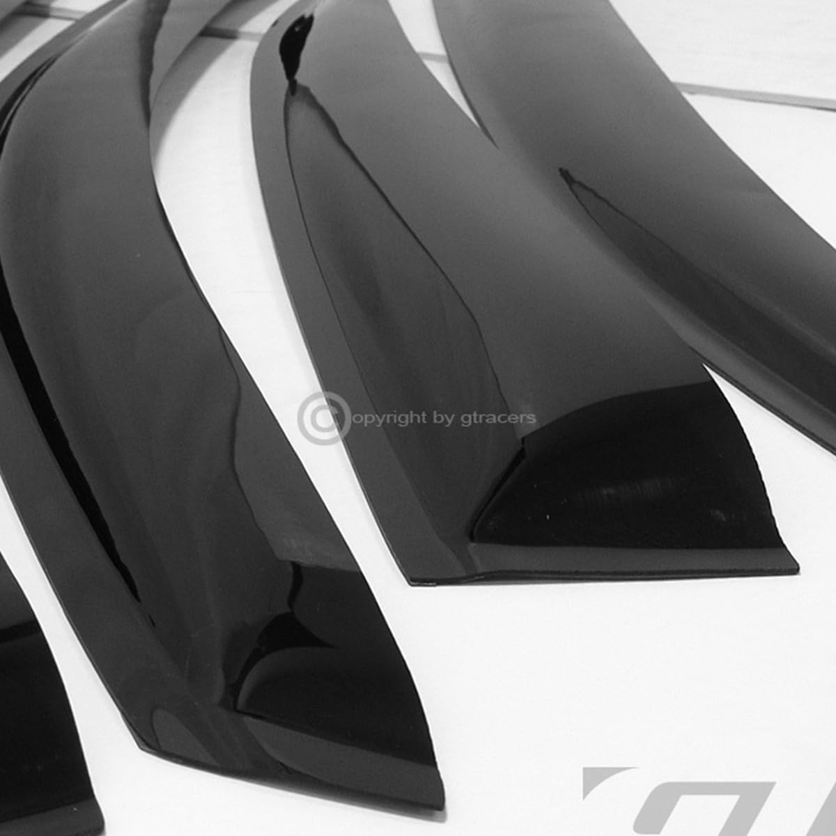 Sun Rain Guard Vent Shade Window Visors - Compatible with 2008–2012 Honda Accord Sedan 4 Door Non-in-Channel Dark Smoke Tape-On Acrylic Classic 4Pc Set