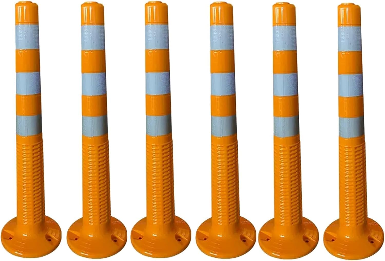 JYBNBBE Traffic Delineator Post Delineator Cone Temporary Traffic Cones for Construction/Maintenance Zones/Traffic Delineation,30in Tall Reflective Plastic Road Safety Bollard/Pa,8 Pack