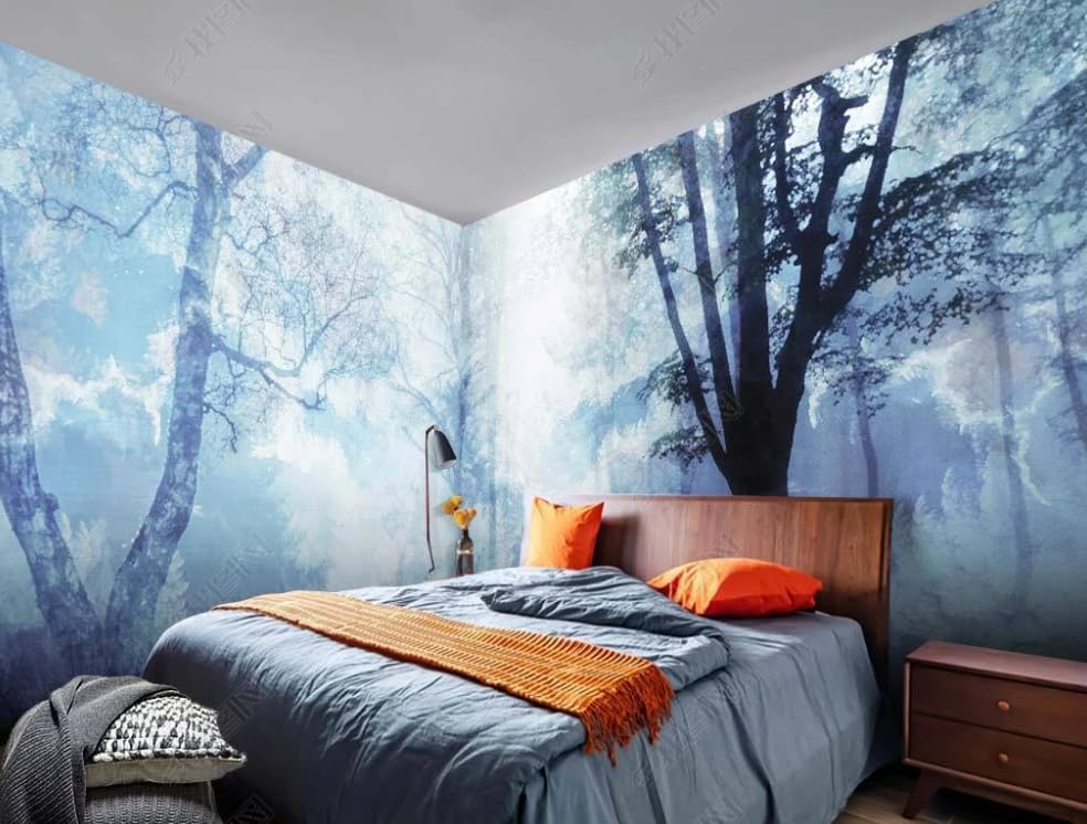 Papier Peint Intissé Forêt Brume Poster Géant Salon 400x280