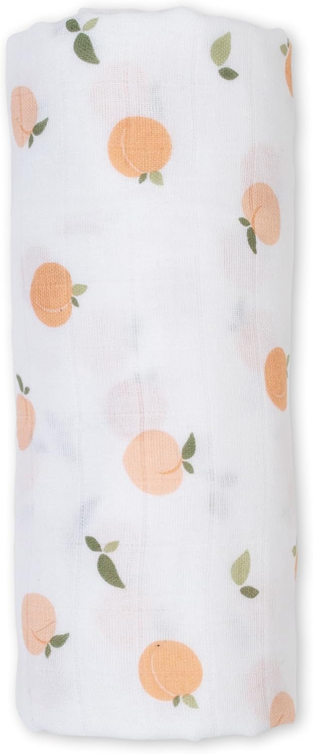 Lulujo Baby Swaddle Blanket Unisex Softest 100% Cotton Muslin Swaddle Blanket Neutral Receiving Blanket for Girls & Boys| 40in x 40in| Baby Gift| Peaches