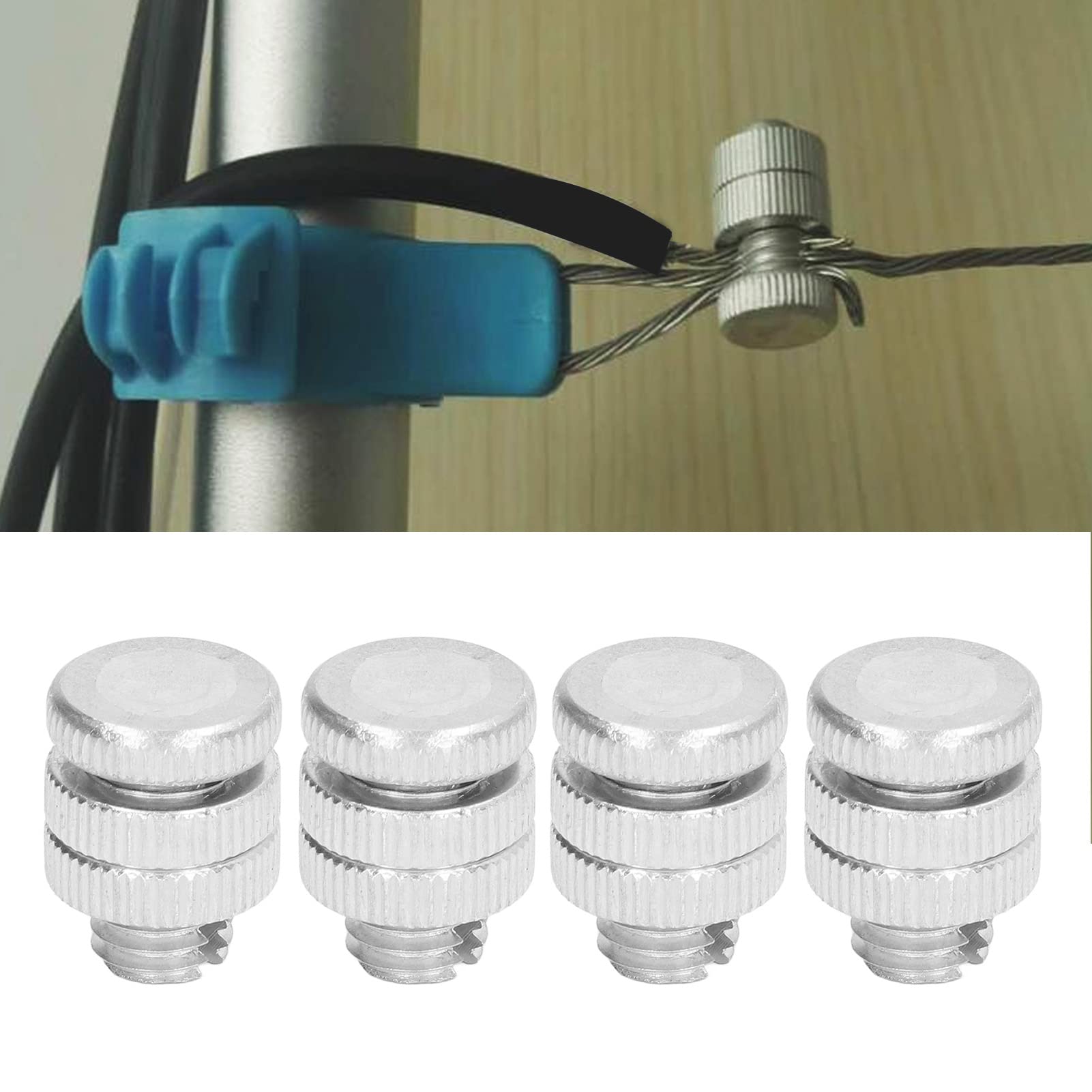 100 Connettori Per Recinto Elettrico,Connettori Per Filo Per Recinto Elettrico, Durevole Lega di Alluminio da 0.8 Cm, Bullone Scanalato Per Filo Per Recinto Elettrico, Accessori Per Recinto Elettrico