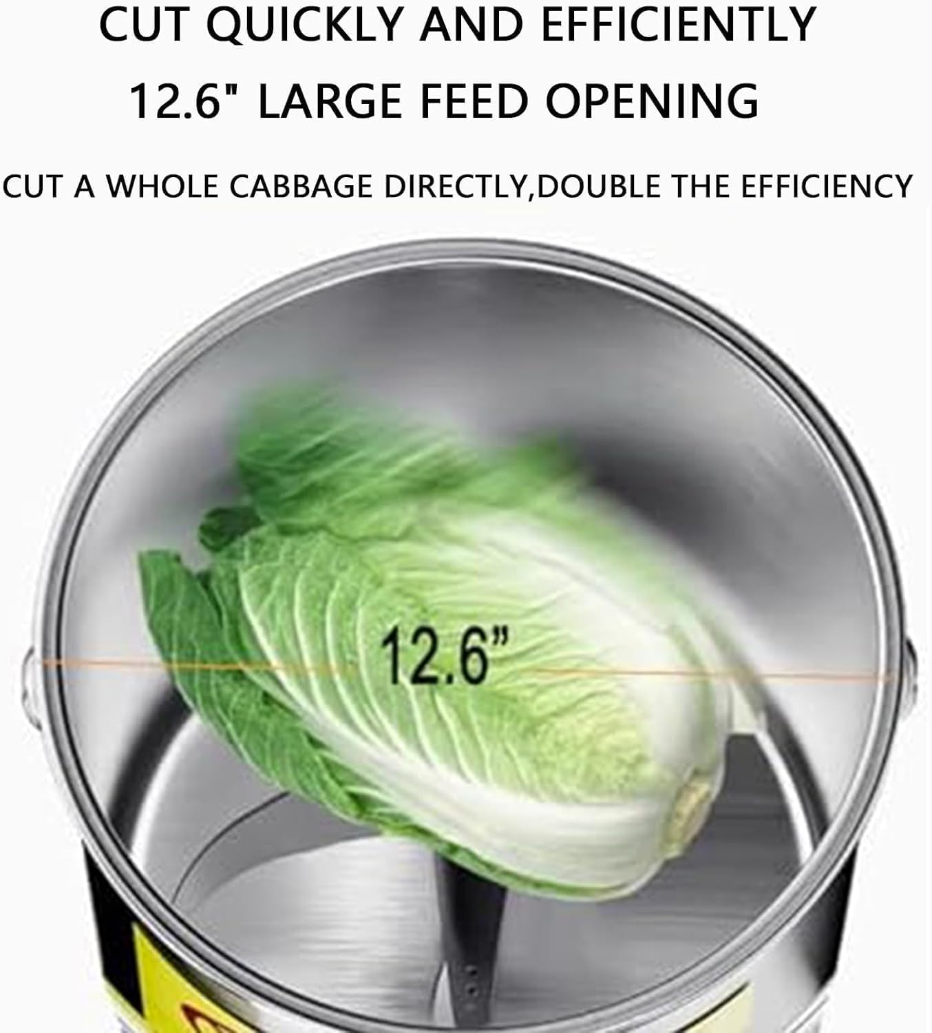 Picadora de verduras comercial de 1800 W | Procesador de alimentos de alta velocidad de 120 kg/h con entrada de alimentación grande | Acero inoxidable grueso para verduras, granos y piensos para