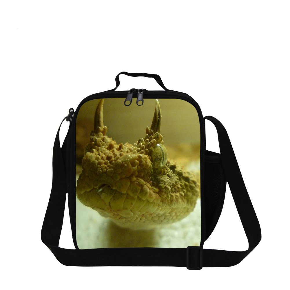 Dispalang Snake Printed Small Lunch Box Bag for Children School Cooler Bags