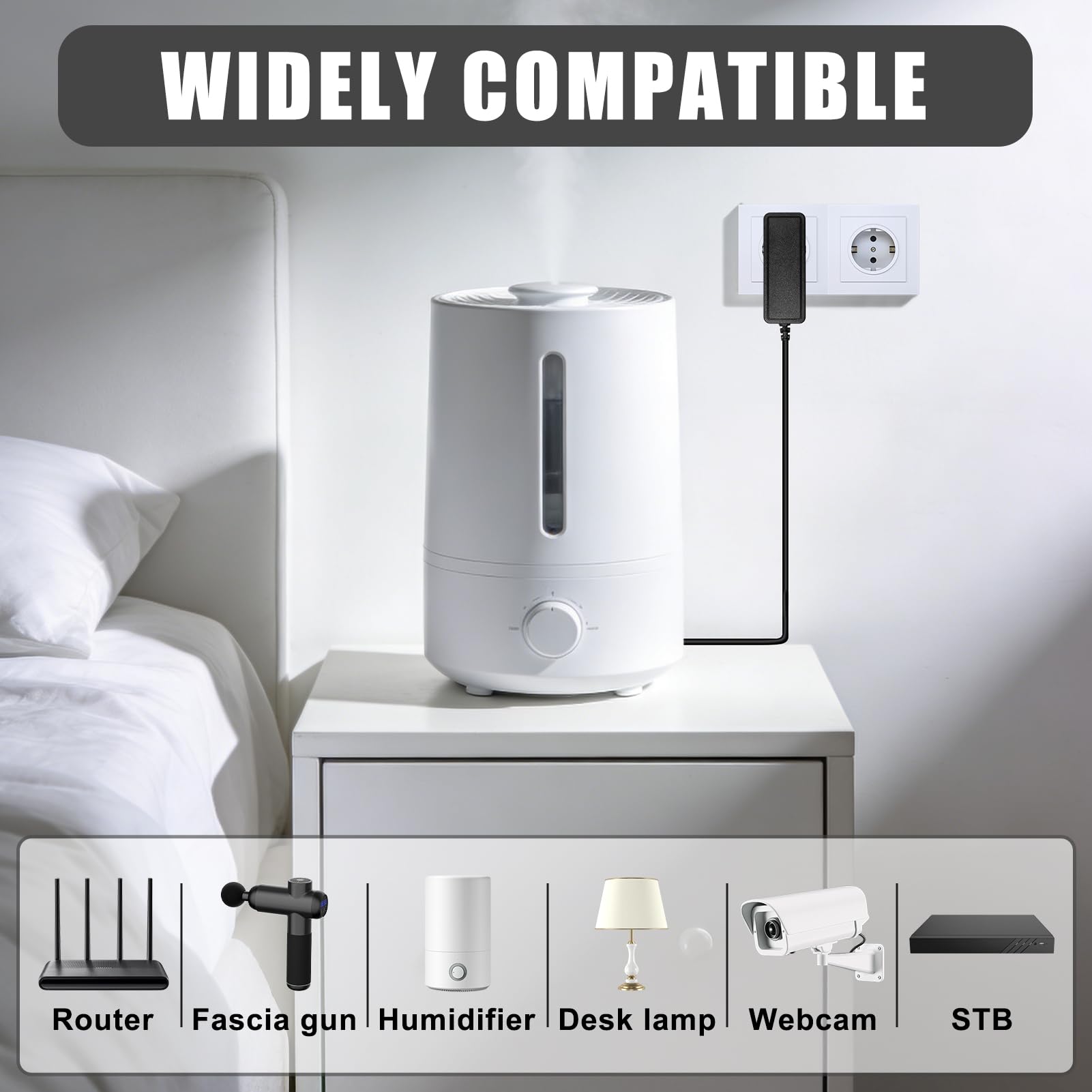 Alimentador 24V 1A 24W AC/DC, Adaptador de Corriente 100-240V con Conector 5.5×2.1 mm, Fuente de Alimentación Estable para Tiras LED, Cámaras CCTV, Routers, Lámparas y Dispositivos Electrónicos — view 5