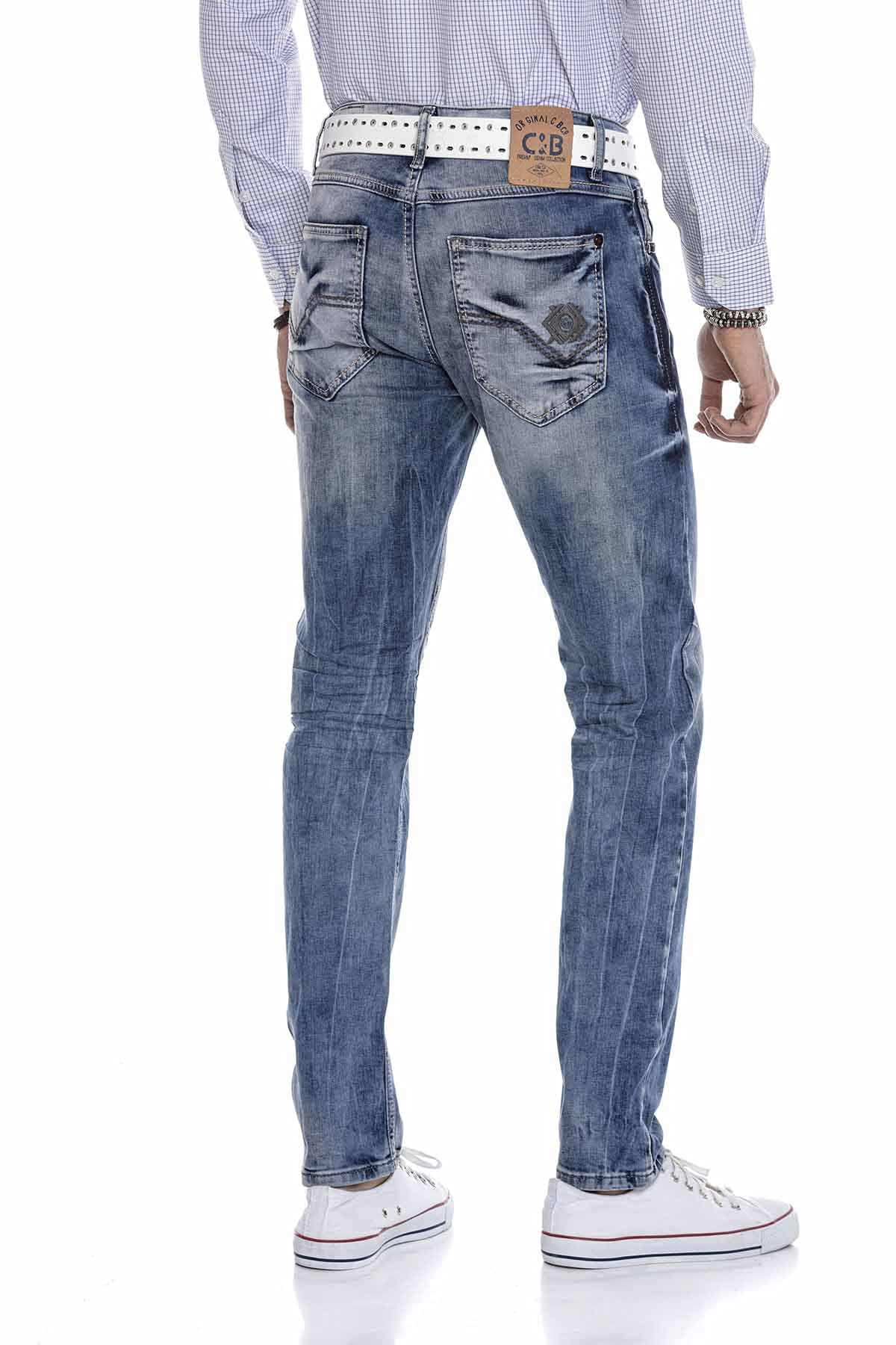 Cipo & Baxx Herren Jeans Hose Straight Fit Denim – Klassisch, Slim, Used Look