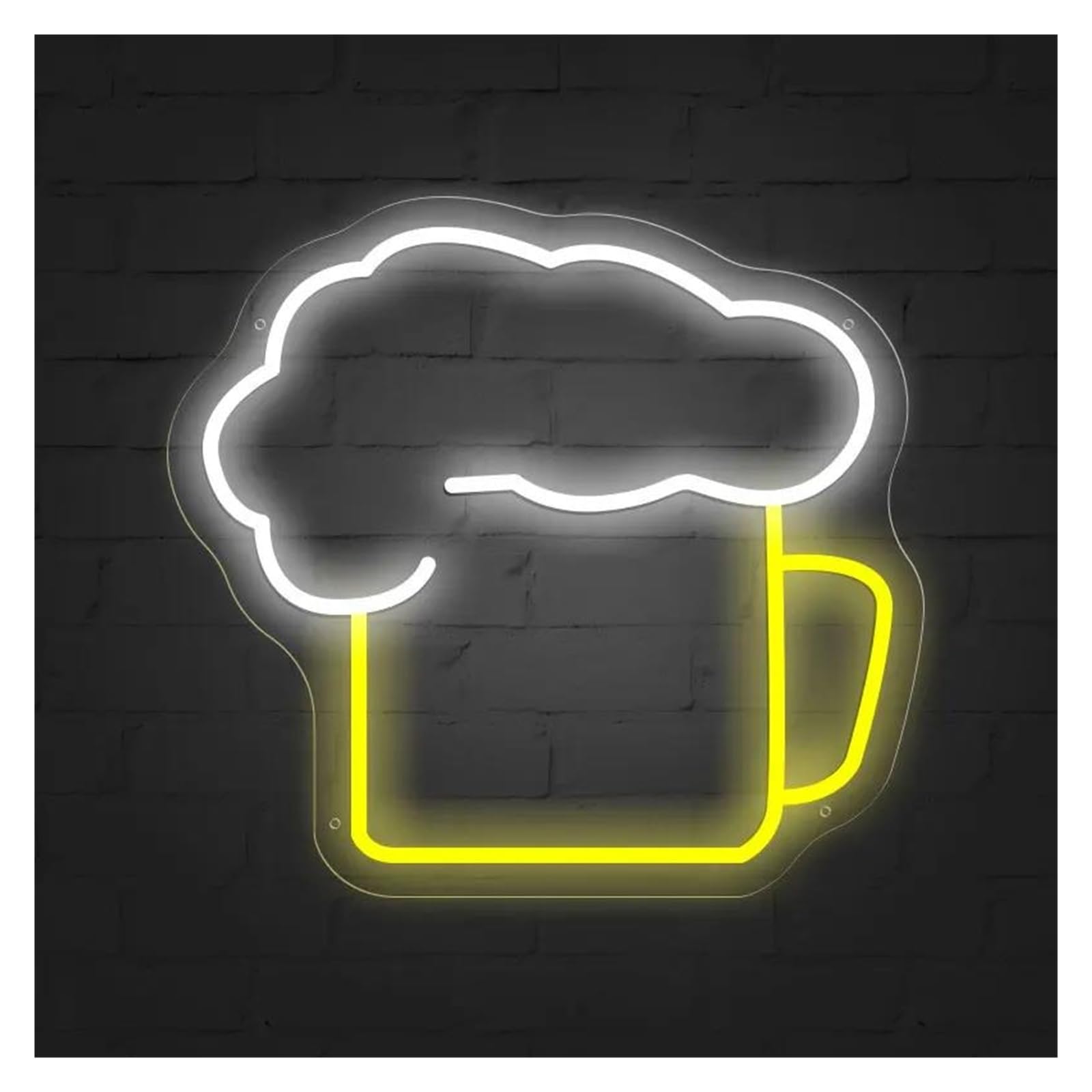 SHOUXI Sign Lamp Beer Neon Signs Light for Bar Pub Party Restaurant Cocktails Wall Decor Sign Illuminated Dimmable USB Powered Lamp(40x37cm)