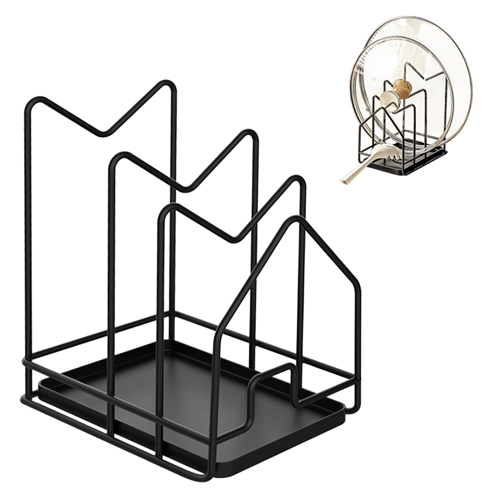 Porta Taglieri Da Sottopensile In Acciaio Inox Nero – Supporto Per Taglieri E Vassoi, 26,8x25,8x8,3 Cm - 3
