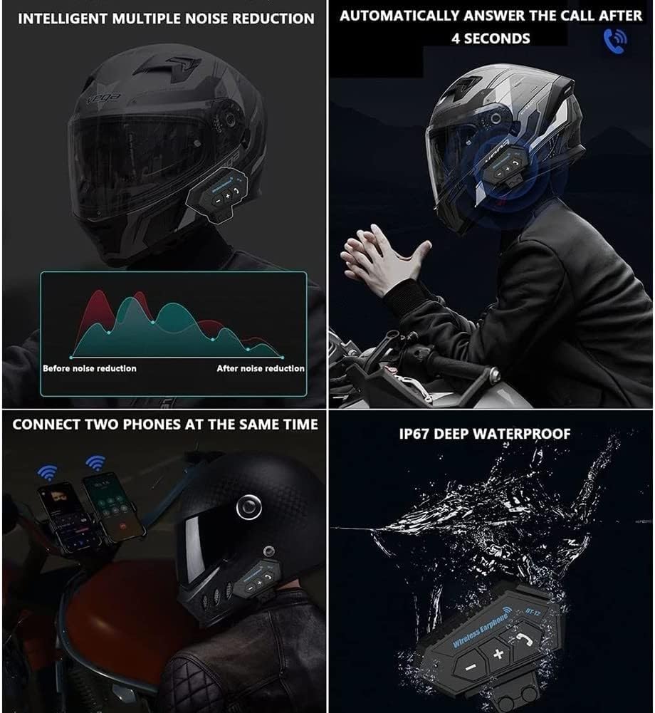 Casco Moto Modulare Integrato Bluetooth Omologato ECE/DOT Doppia Visiera Caschi Moto Integrale Antivento Per Adulti Uomo Donna Casco Apribile