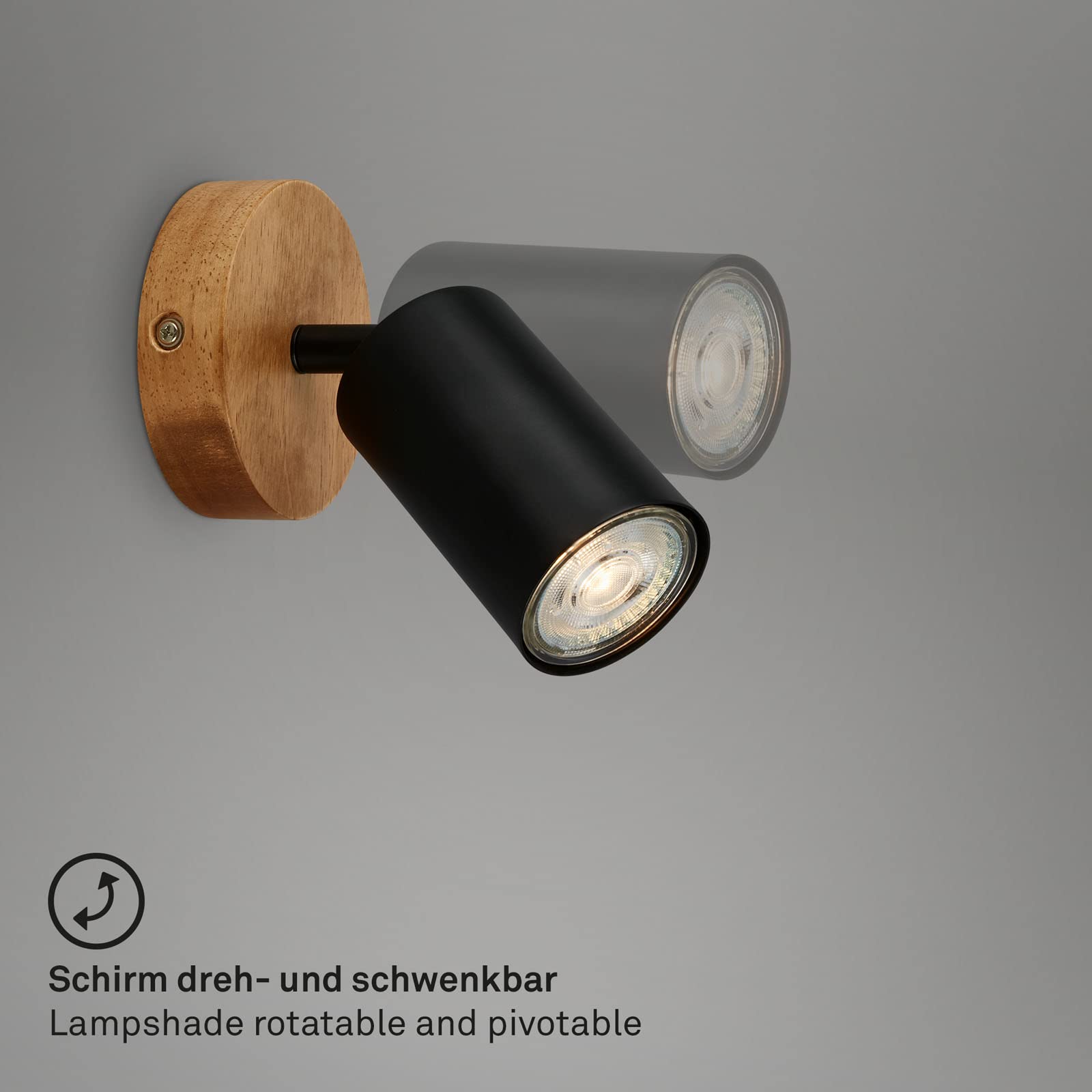 Brilonerleuchten Retro Wall Light Vintage Rotating And Swivelling Spotlight 1x