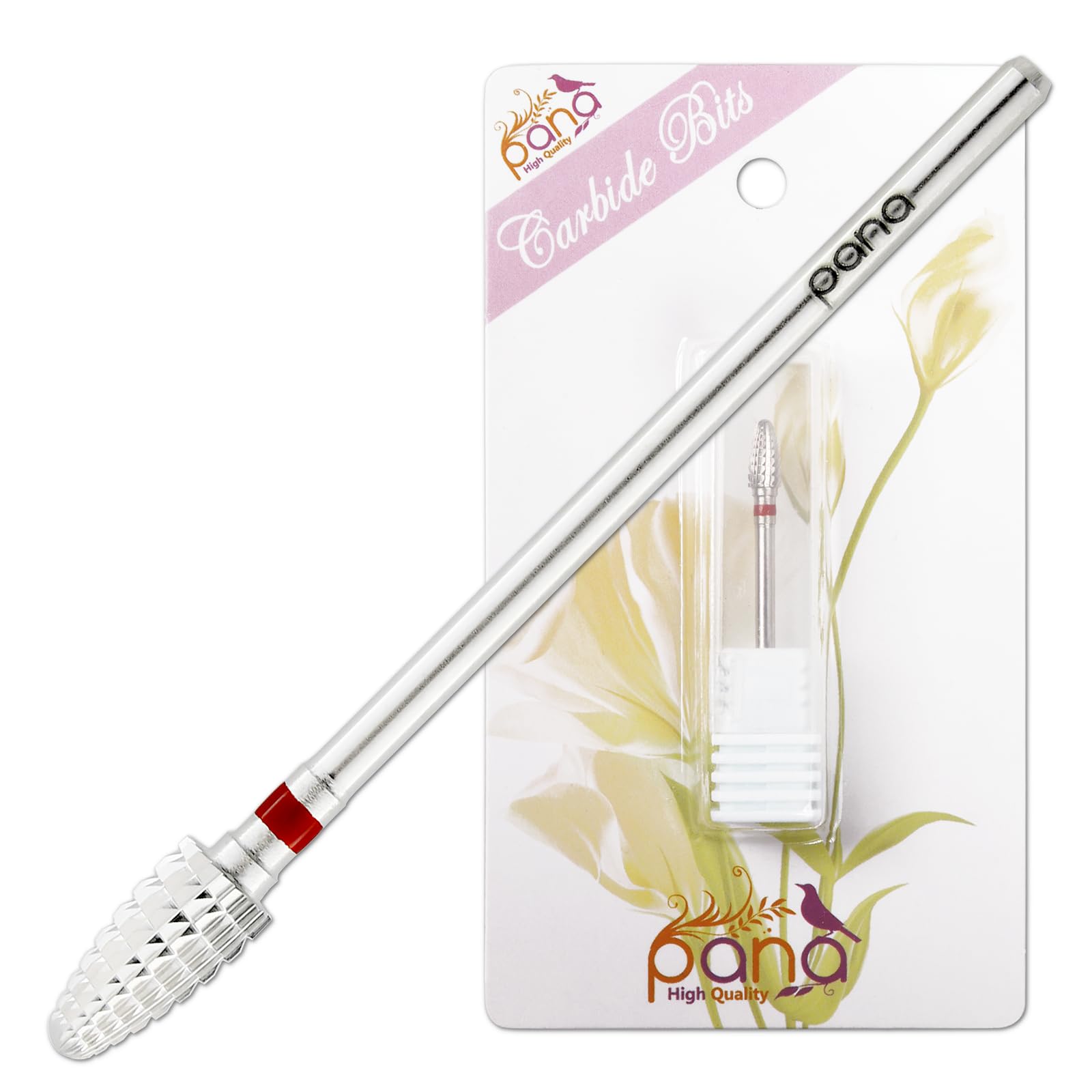 Pana 3/32" Safety Bit Nail Carbide Bit - For Electric Dremel Drill Machine (Fine, Mini Cone - Silver)