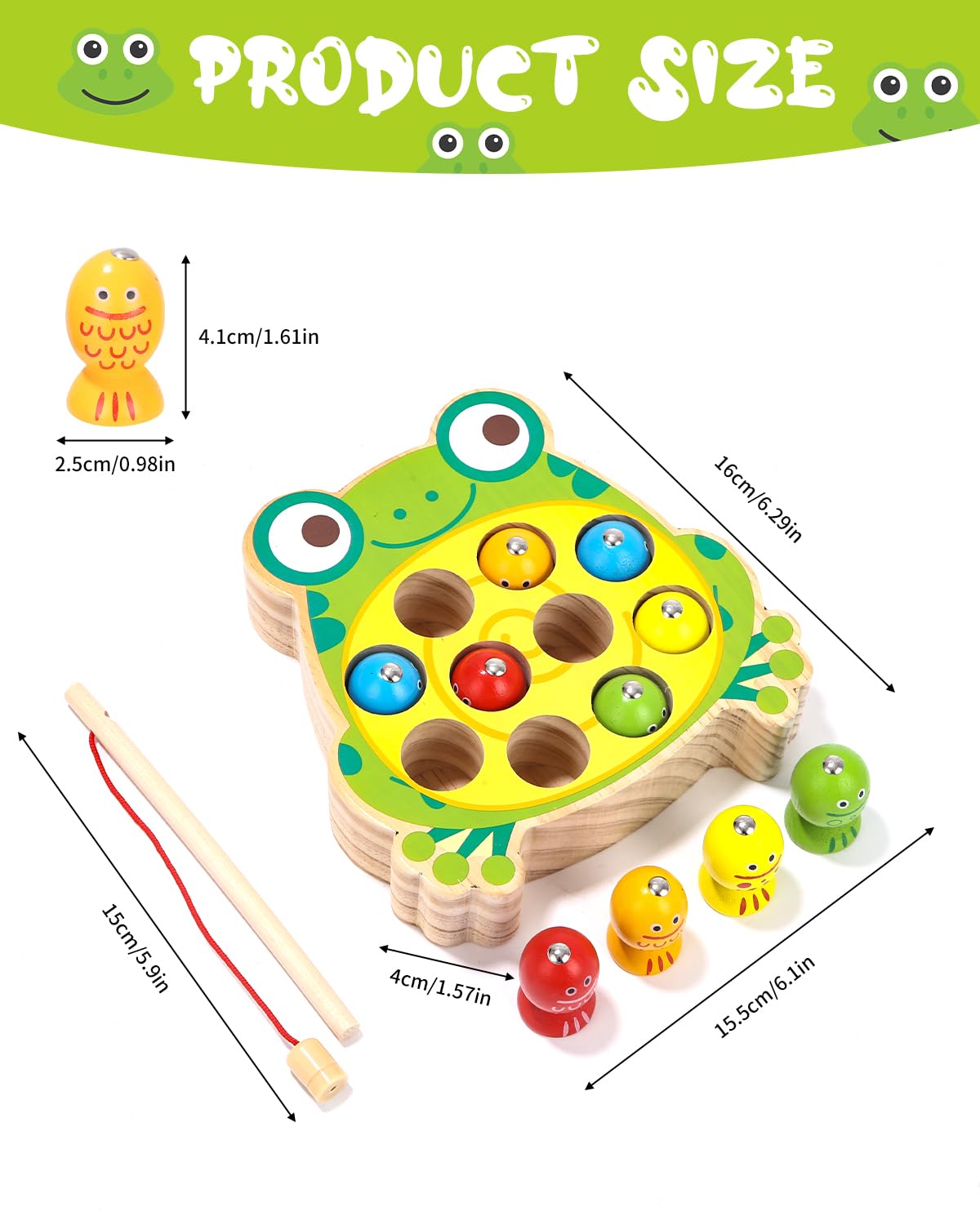Juguetes Montessori 2 Años,Juegos magnéticos de Pesca de Madera, Juego de Pescar para Niños, Regalos educativos para niños de 3 4 5 años