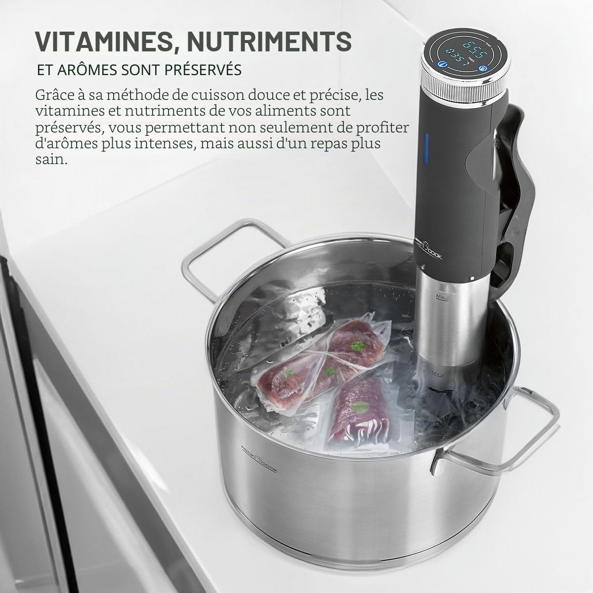 ProfiCook® Sous Vide Stick | funzione yogurt, scongelamento in caldo | fino a 90°C | slow cooker | morsetto di fissaggio | display tattile | alloggiamento in acciaio inox | PC- SV 1126