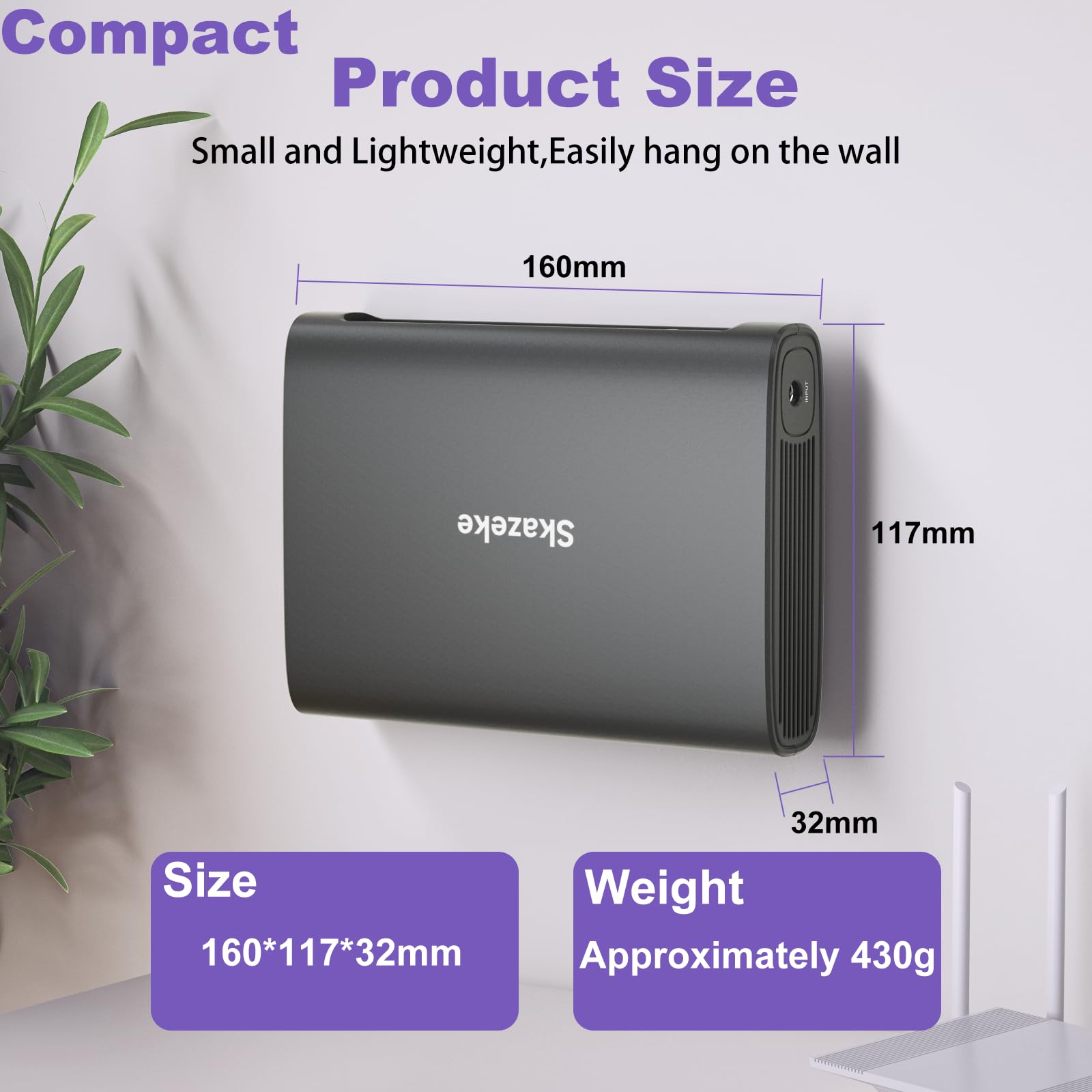 Mini USV,Skazeke 15000mAh Mini UPS mit 5 Ausgängen DC 5V/9V/12V/2A,USB 5V/2A, unterbrechungsfreie WLAN-Stromversorgung für Router/Modem/IP-Kamera/Spectra S2 Milchpumpe und mehr