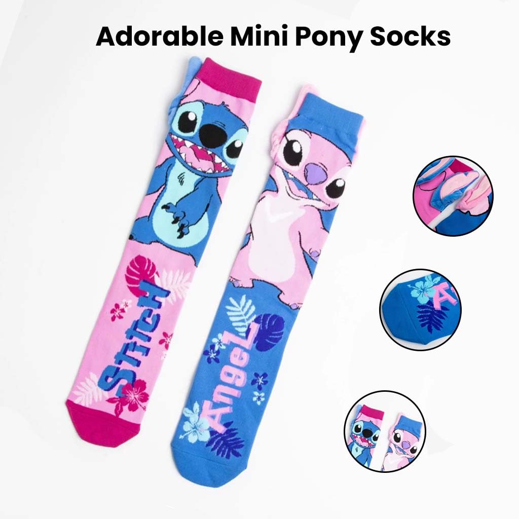 Girl’s Knee-High Socks 3D Design Stitch with Soft Ears Colorful Long Socks Comfortable and Stretchy - Age of 3 to 12 Years - Image 5 thumbnail