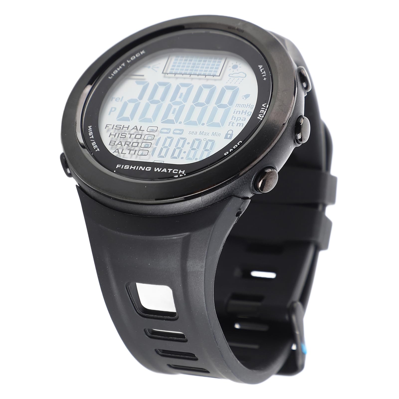 Orologio a pressione d'aria impermeabile alla pioggia termometro Altimetro multifunzionale per la pesca all'aperto, nero
