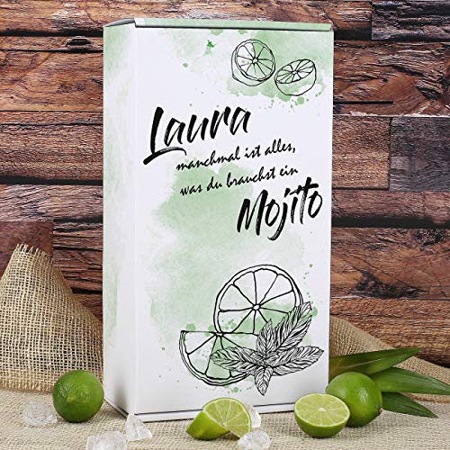 Herz & Heim® Mojito Geschenkset mit Cocktail und graviertem Cocktailglas in Geschenkverpackung - Image 7