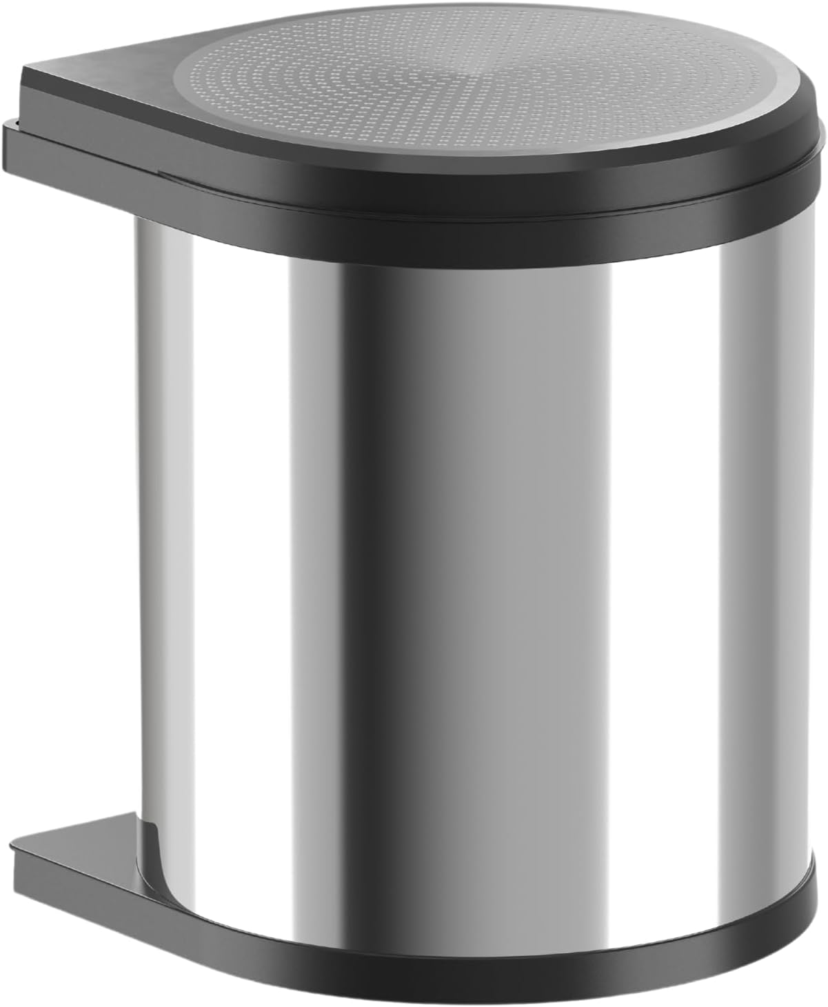 Hailo Kitchen Waste bin, Polished stainless steel, Black, One Size