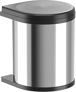 Hailo Abfallsammler Mono 3515031 - Einbau Schwenk Mülleimer aus Edelstahl für Küche - 15 Liter Küchenabfalleimer mit herausnehmbarem Inneneimer - für Drehtüren Schränke ab 40 cm - Schwarz