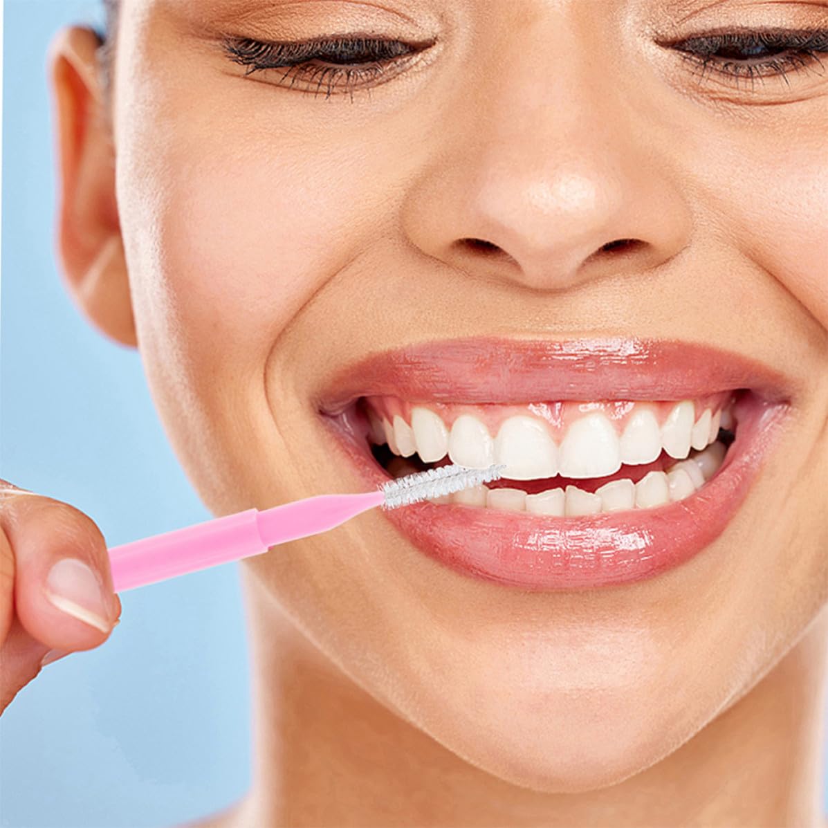 Uonlytech Spazzolini per Pulizia Profonda Denti e Gengive Interdentali 200 Pezzi Rosa Manico Ergonomico in Pp e Acciaio Inossidabile per Uso Domestico e Ufficio