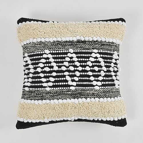 Image of TIB Premium Boho Decorative Throw Cushion Covers, 16 x 16 cm, Set of 2, Cotton. (Black Kites)-230 TC
