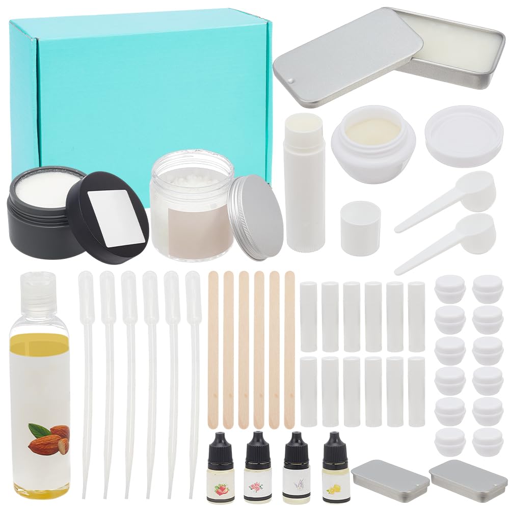 WEBEEDY Lip Balm Making Kit DIY Natural Lip Gloss Kit Stuff for Adults Women with Beeswax Shea Butter