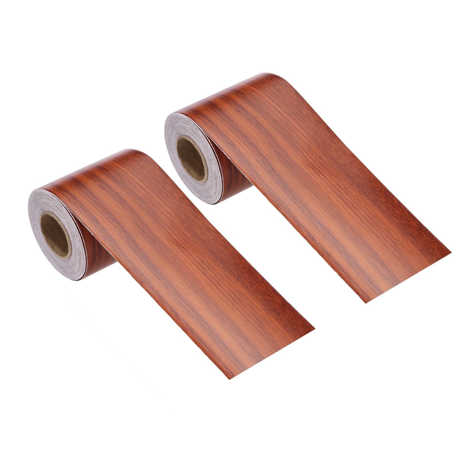 sourcing map Wood Grain Repair Tape, 2 Inch x 33 Feet Self Adhesive Wood Grain Tape Multi-Purpose Wallpaper Border Trim for Furniture Floors Windows Doors Tables Home, Red Oak, 2 Roll