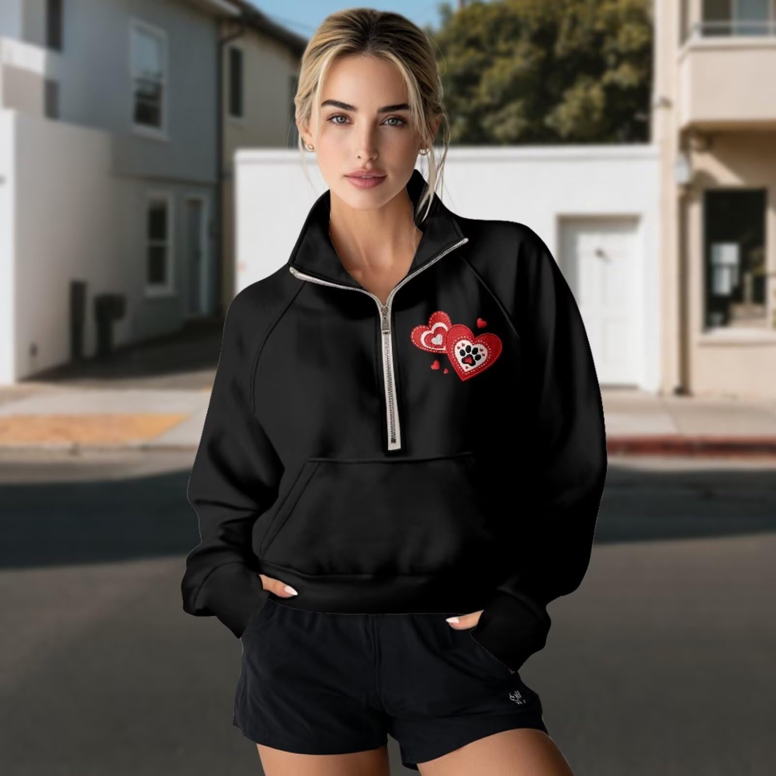Sudadera de manga larga para mujer con bolsillo, suéter de gran tamaño, informal, para otoño e invierno