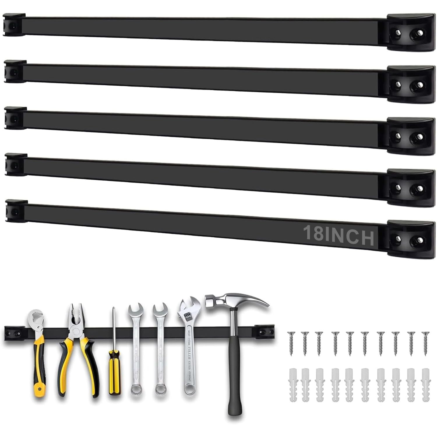 Senrob 4 PCS 12" Magnetic Tool Holder Bar Racks,Metal Magnet Storage