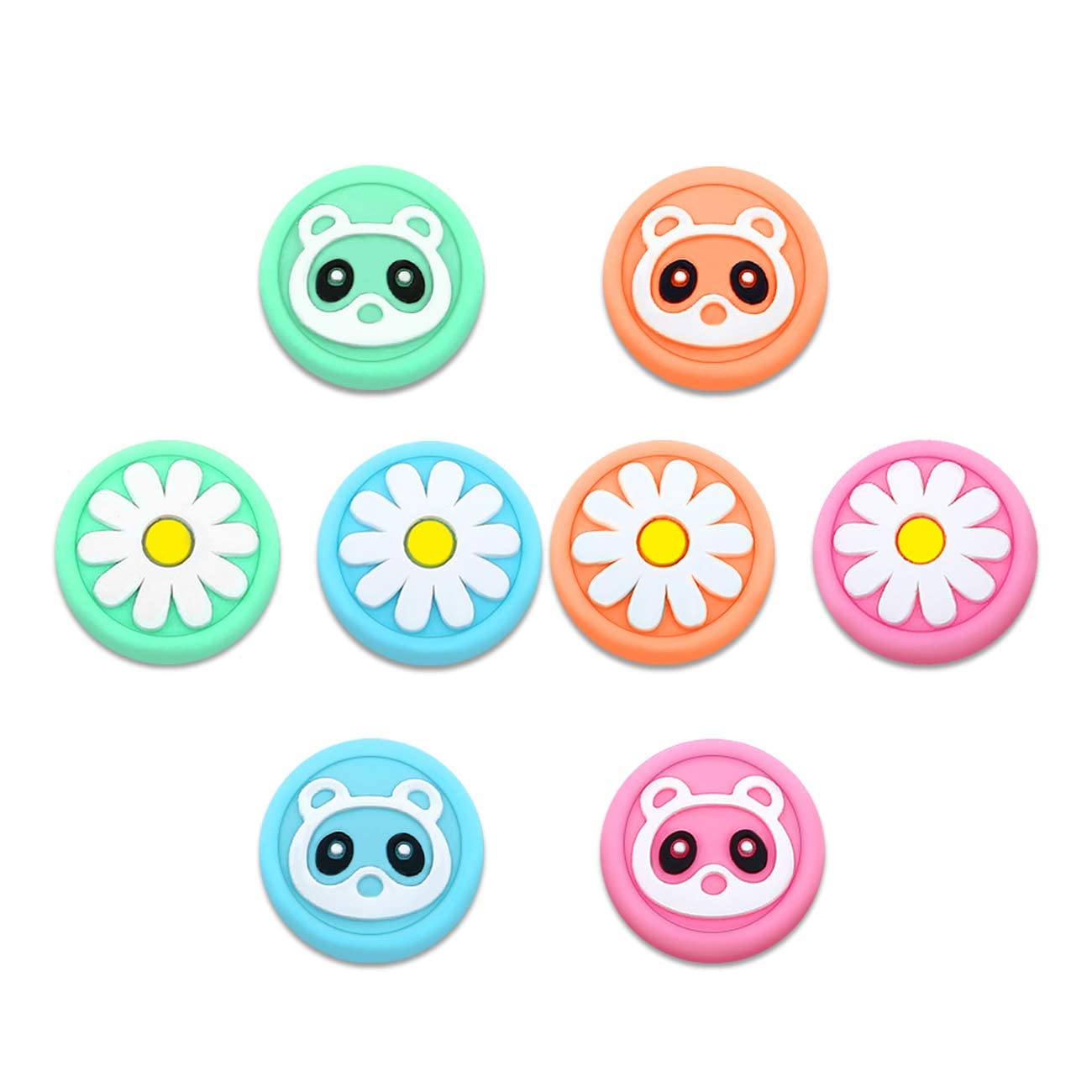 MAKINGTEC Thumb Grip Covers for Switch, 8 Pack Non-Slip Silicone Gamepad Rocker Caps Cute Soft Protective Keys for Nintendo Switch and Lite, Joy-Con Controllers