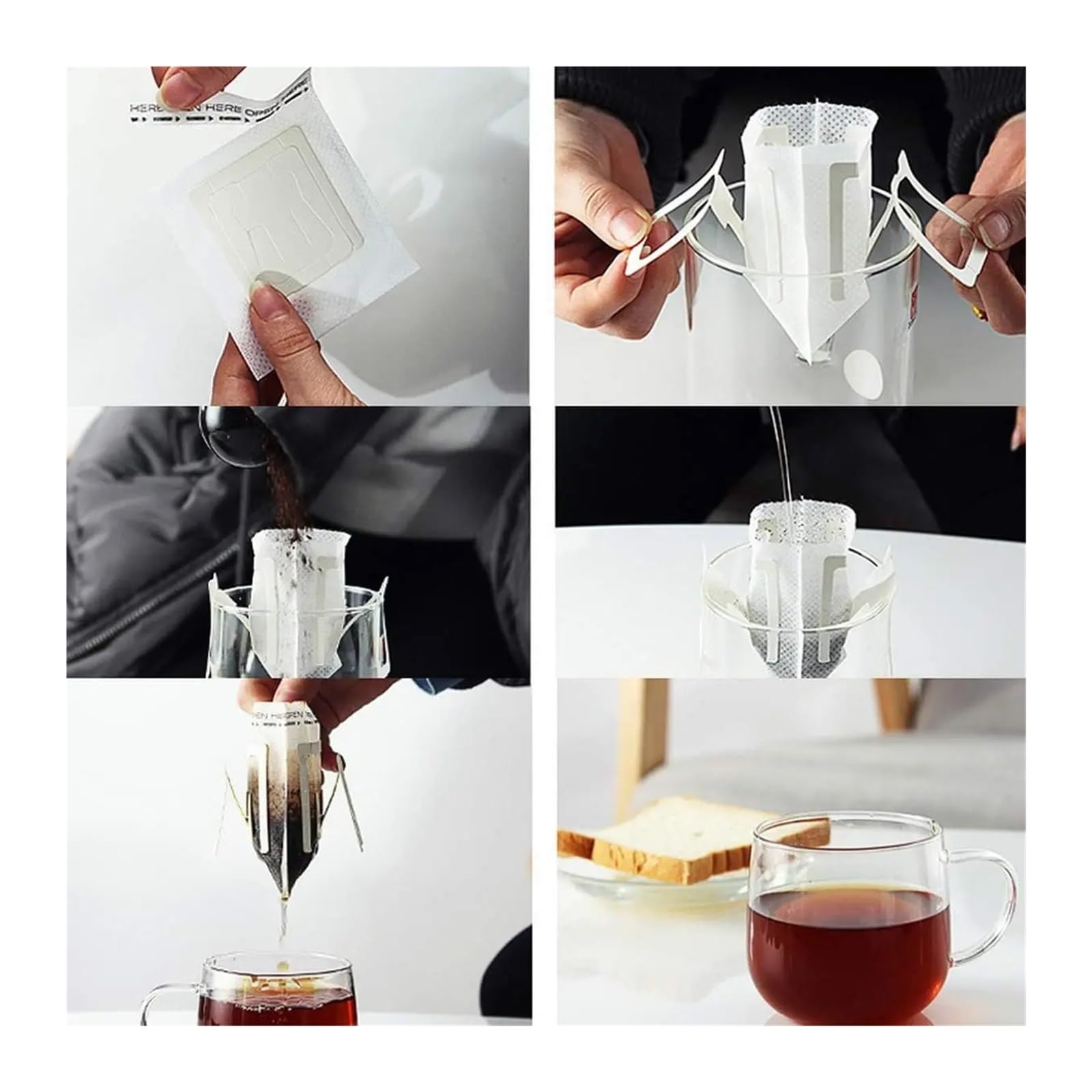 200 Stück Kaffeefilter-Papiertüten, Tragbar, Einweg-Kaffeefilter For Aufhängen(200pcs)