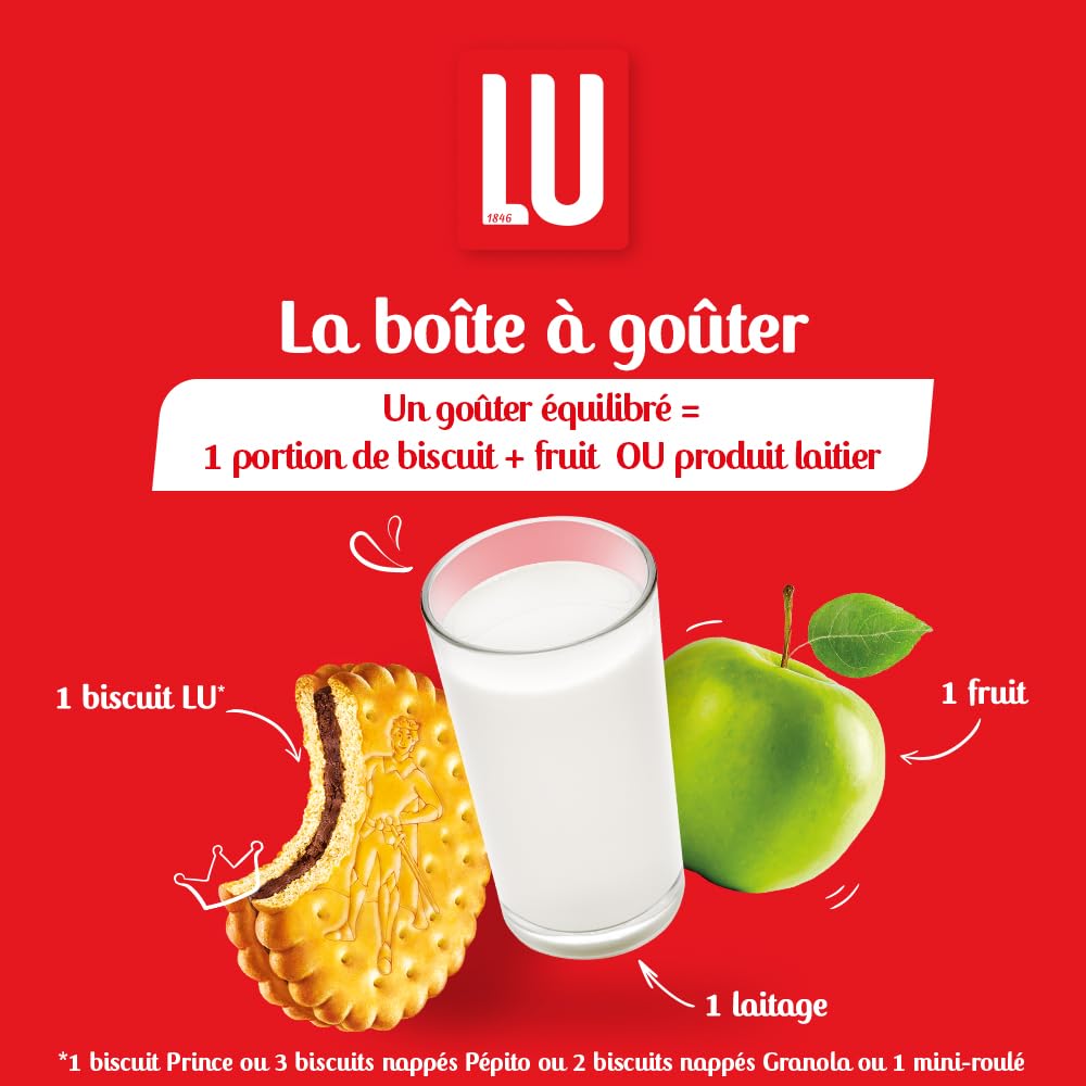 LU - La Boîte à Goûter - Assortiment Biscuits LU : Prince, Prince Enrobé, Pépito, Granola, Mini-Roulé, Lulu L'Ourson Chocolat - Idéal Petit Déjeuner & Snack - 1,03 kg